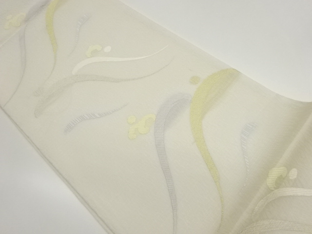 JAPANESE KIMONO / FUKURO OBI FOR SUMMER / SILK / WOVEN ROUGH WAVES